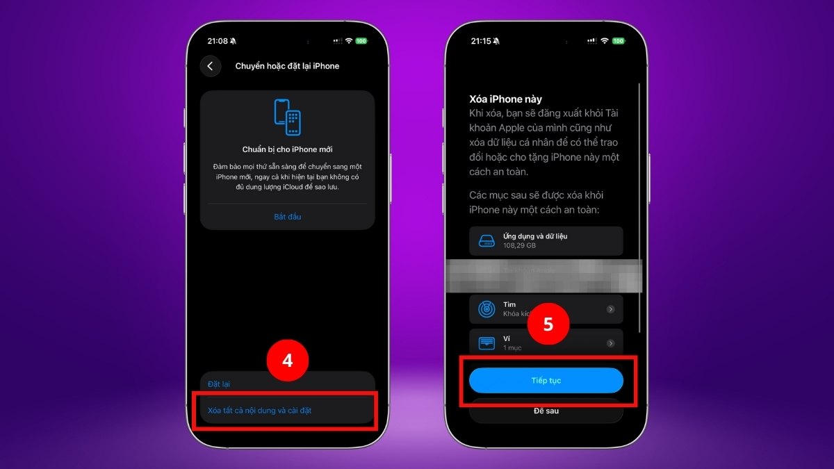 Khôi phục cài đặt gốc khi iPhone bị văng ứng dụng - bước 2