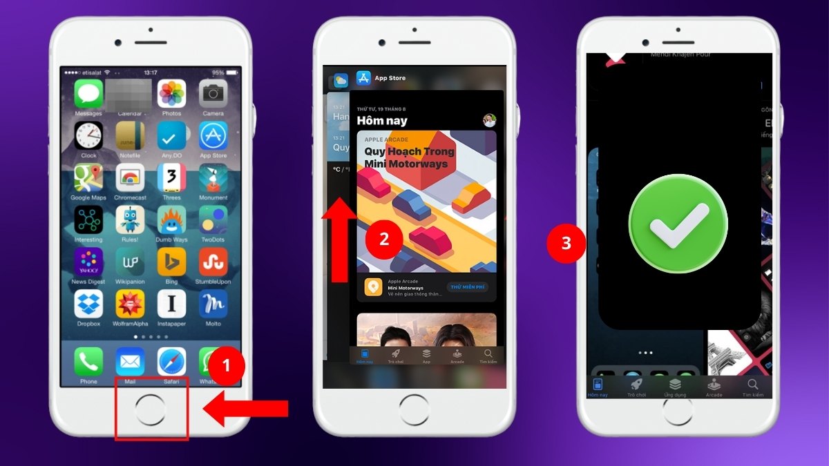 Tắt và khởi động lại iPhone có nút home khi iPhone bị văng ứng dụng 