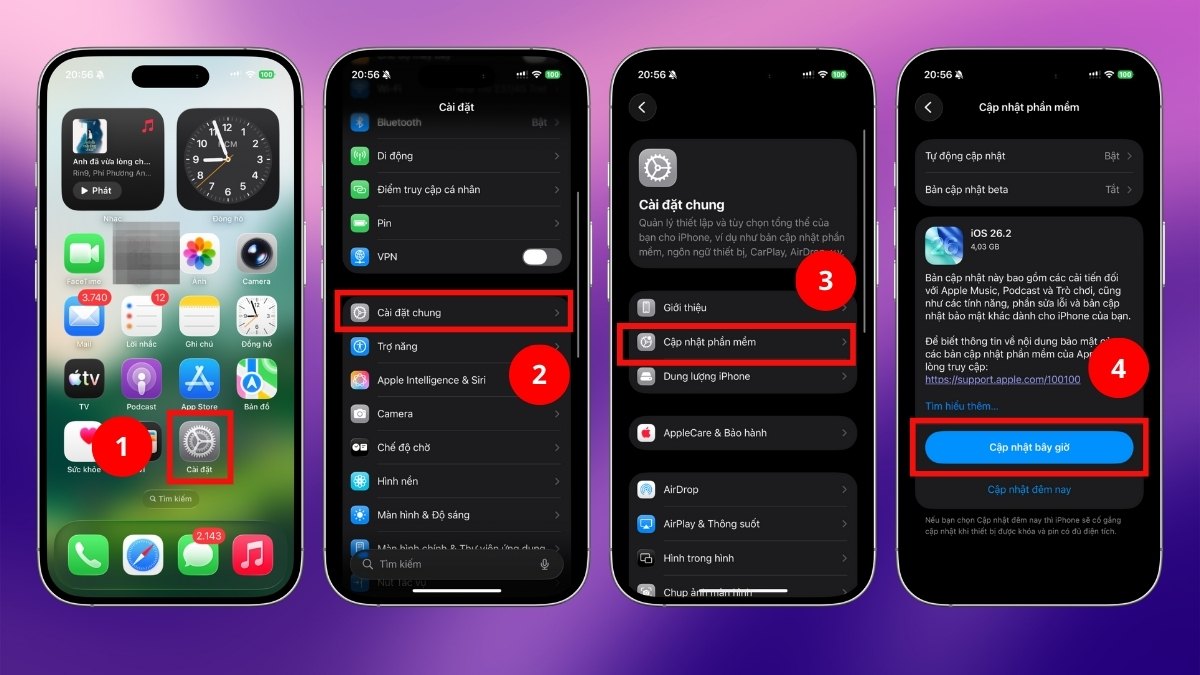 Cập nhật iOS mới khi iPhone bị văng ứng dụng 