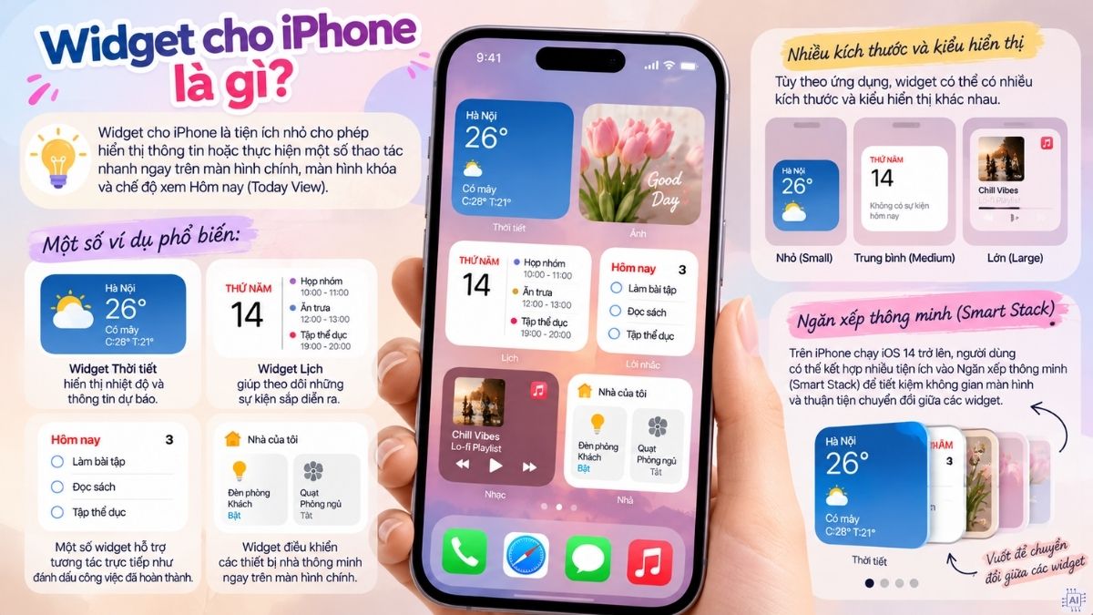 Tìm hiểu các tiện ích Widget cho iPhone
