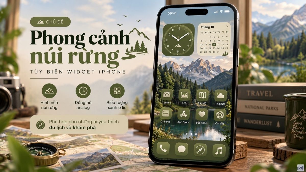 Widget iPhone với phong cách núi rừng