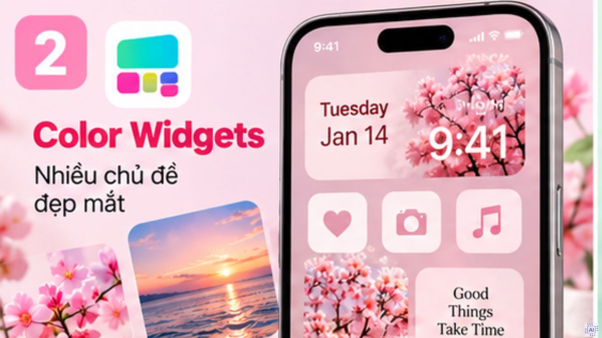 Color Widgets: Widget đẹp cho iPhone với nhiều chủ đề