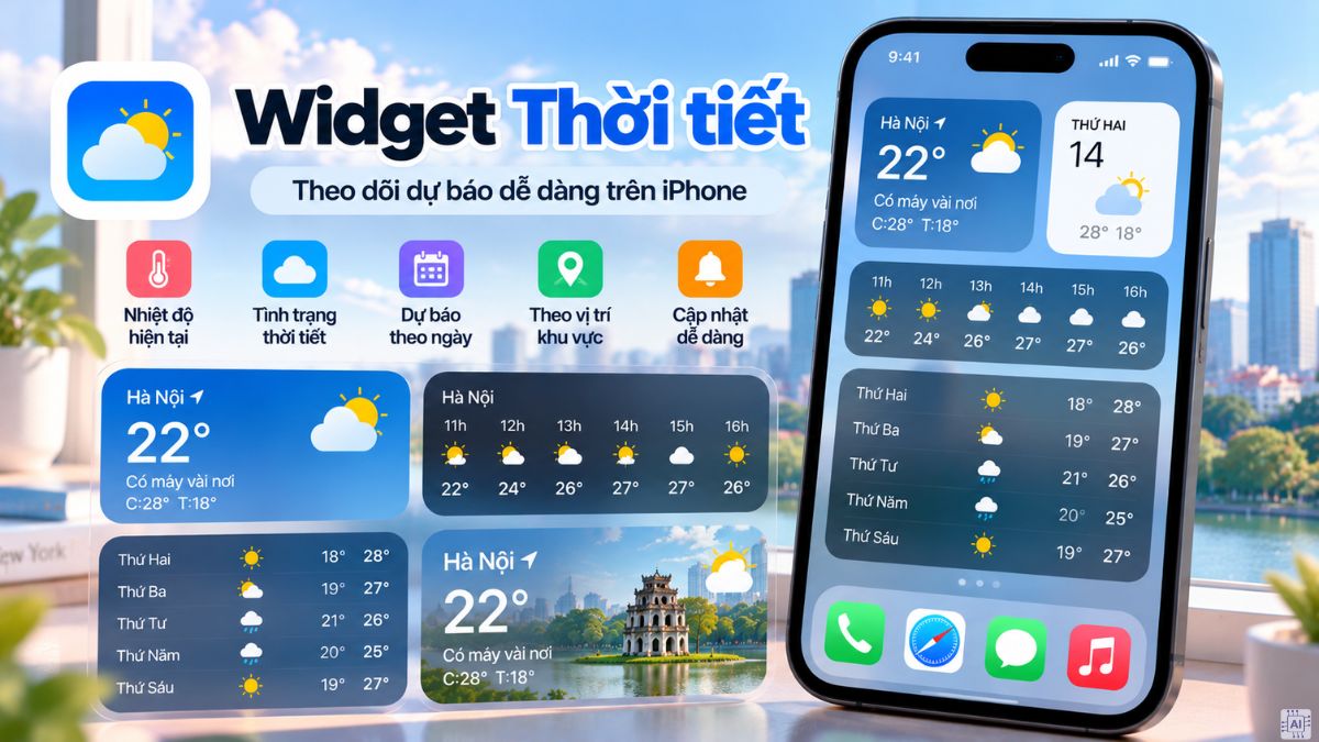 Widget Thời tiết: Theo dõi dự báo dễ dàng