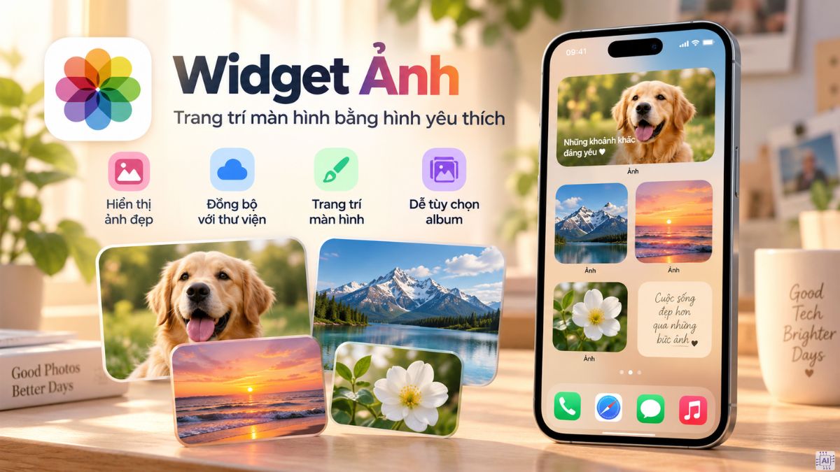 Widget Ảnh: Trang trí màn hình bằng hình yêu thích