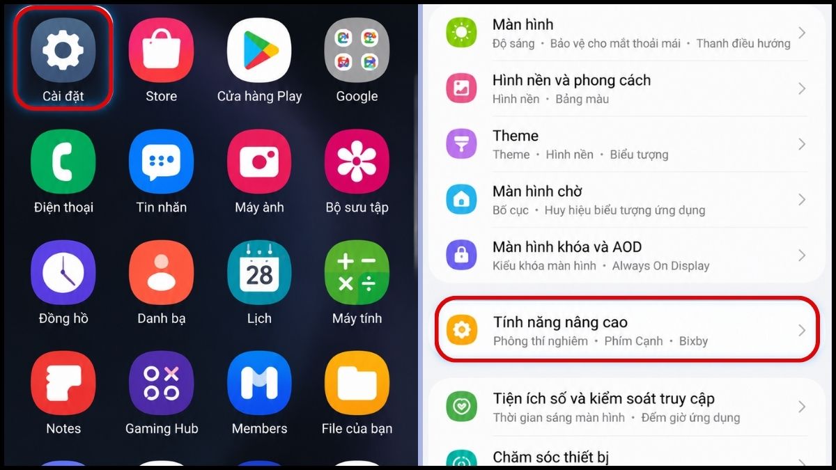 Cách khóa màn hình Samsung bằng chạm 2 lần tắt màn hình - bước 1