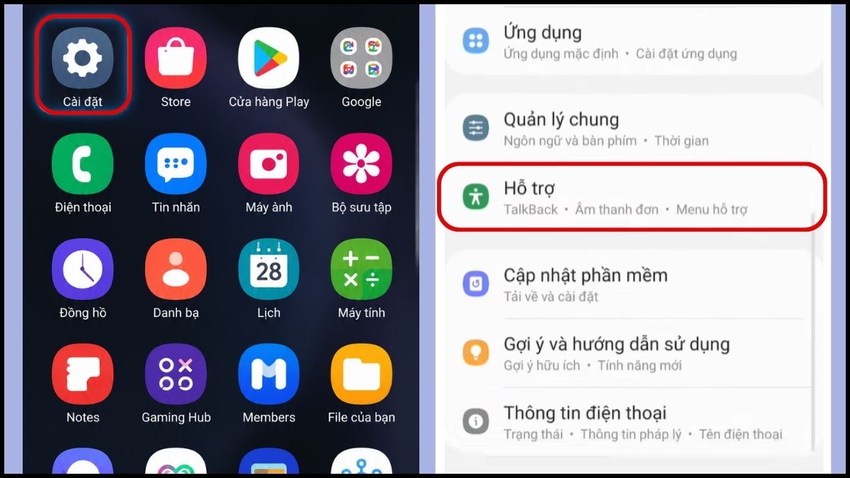 Cách khóa màn hình Samsung bằng phím Menu hỗ trợ - bước 1