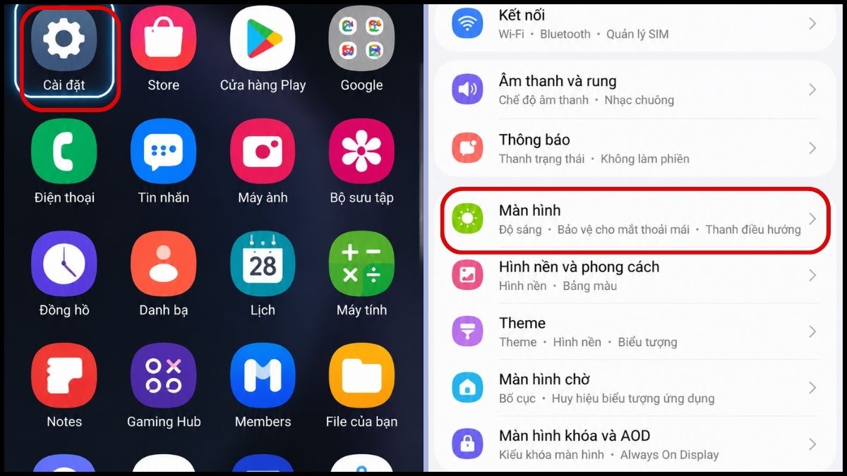 Cách khóa màn hình Samsung bằng Edge Panels - bước 1