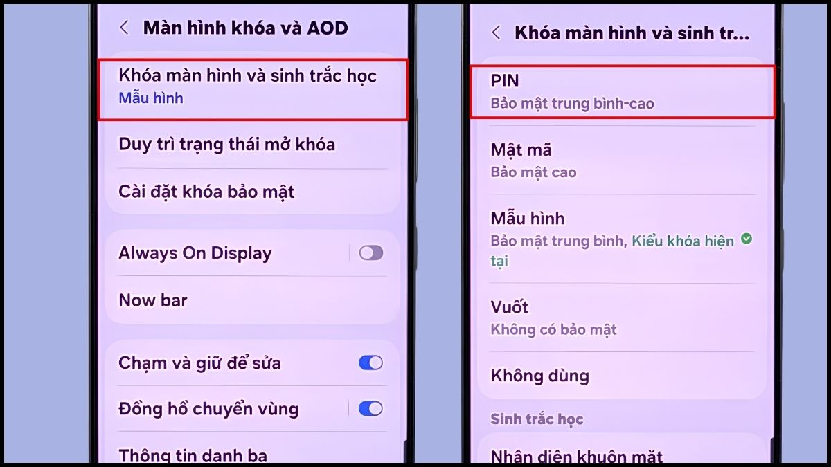 Khóa màn hình Samsung bằng mã PIN - bước 2