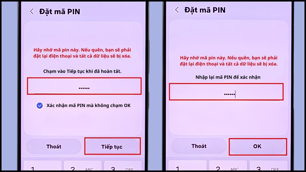 Khóa màn hình Samsung bằng mã PIN - bước 3
