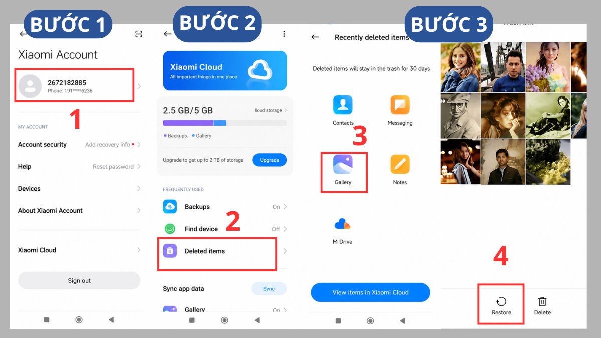 Cách khôi phục ảnh đã xóa trên điện thoại Android bằng cách tìm lại ảnh lịch sử sao lưu dữ liệu