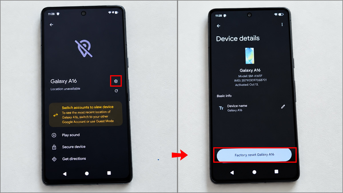 Xóa dữ liệu thiết bị bằng Google Find My Device - bước 3