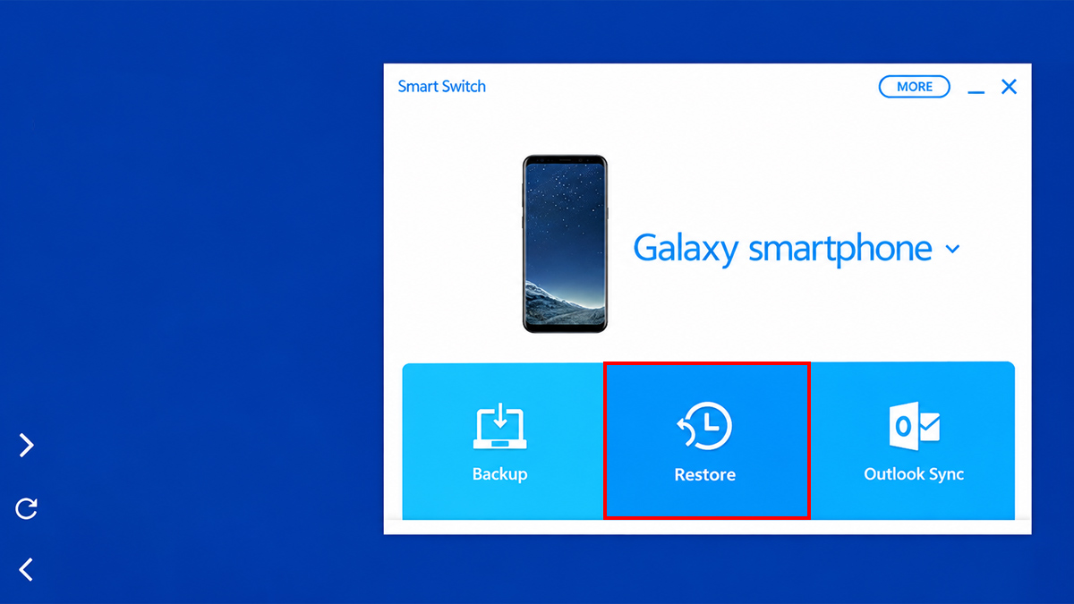 Sử dụng Smart Switch để khôi phục - bước 2