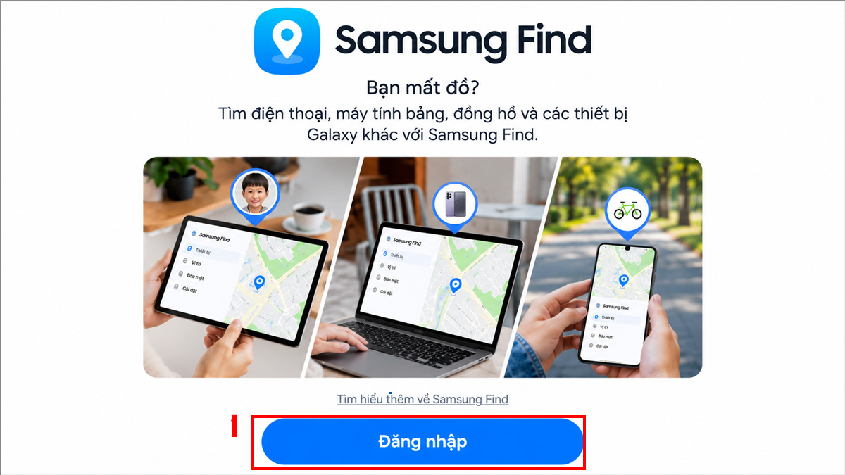 Reset điện thoại Samsung từ xa qua SmartThings Find - bước 1