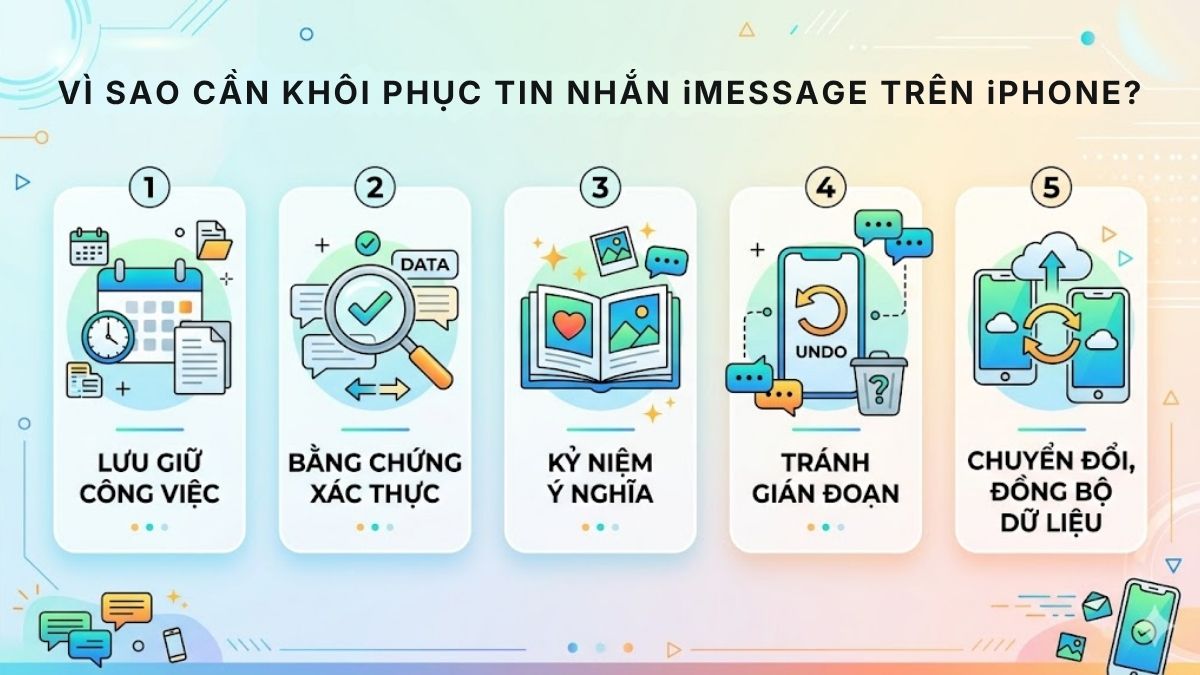 Lý do cần khôi phục tin nhắn iMessage trên iPhone