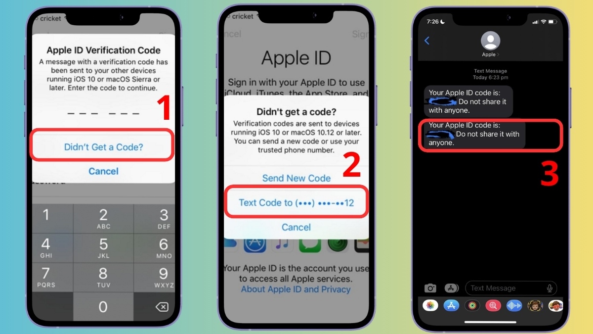 Yêu cầu gửi lại mã qua SMS/Cuộc gọi khi không nhận được mã xác minh ID Apple