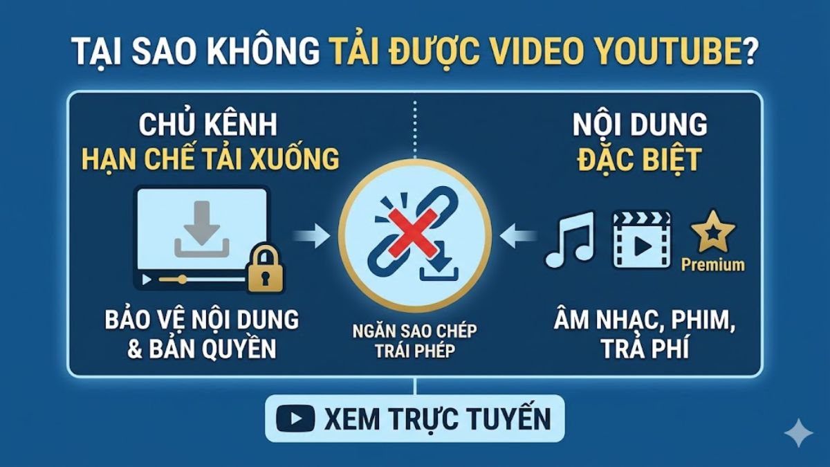 Nguyên nhân không tải được video Youtube do chủ kênh không cho phép