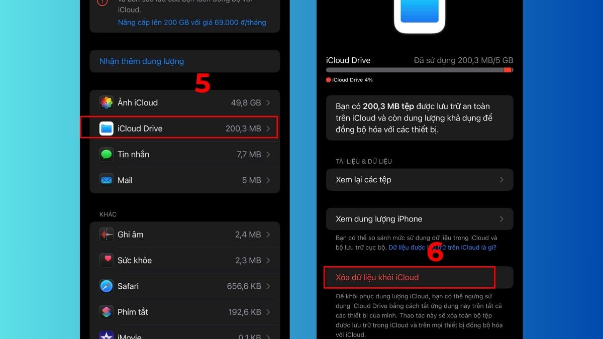 Khắc phục lỗi không đồng bộ ảnh iCloud trên iPhone bằng cách kiểm tra dung lượng iCloud - bước 4