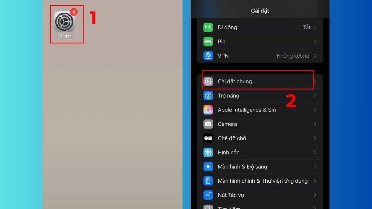 Khắc phục lỗi không đồng bộ ảnh iCloud trên iPhone bằng cách cập nhật iOS mới - bước 1,2