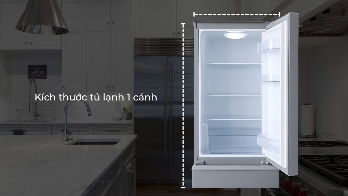 Các kích thước tủ lạnh 1 cánh phổ biến nhất hiện nay