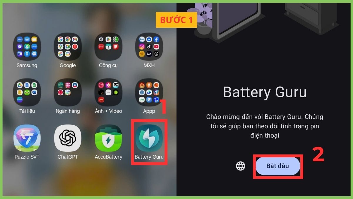 Sử dụng Battery Guru để kiểm tra độ chai pin điện thoại Android - bước 1