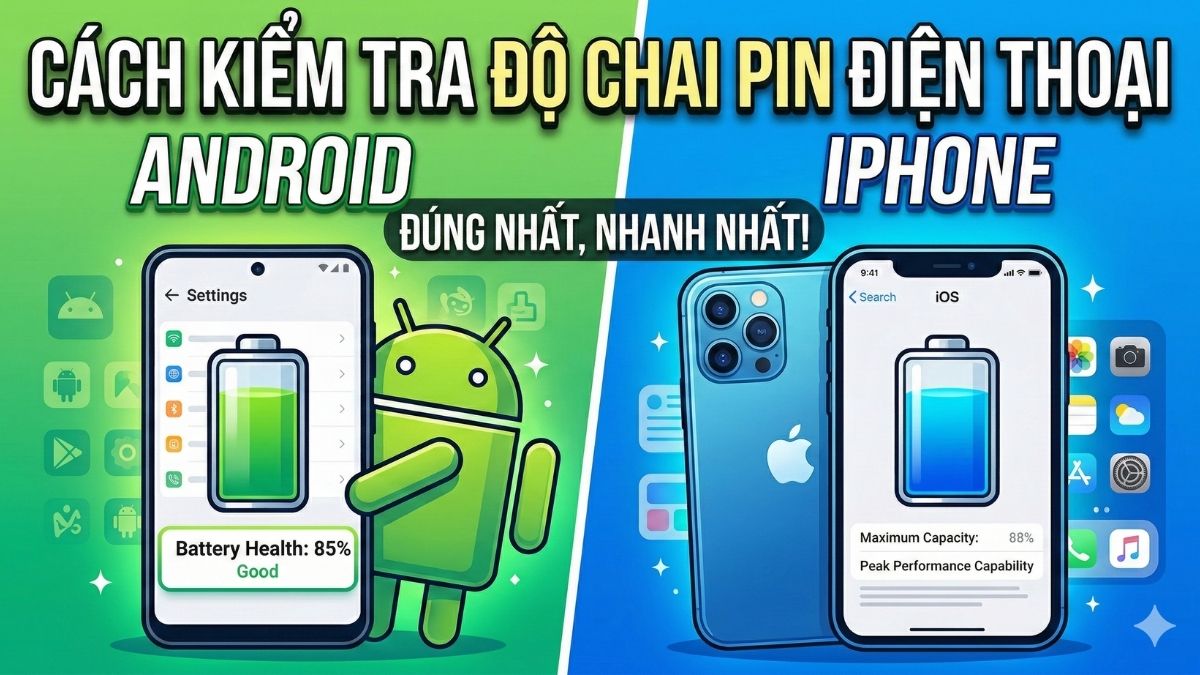 Cách kiểm tra độ chai pin điện thoại Android, iPhone
