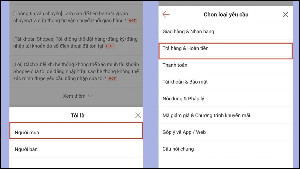 Liên hệ chăm sóc khách hàng Shopee bằng cách gọi tổng đài Shopee - bước 3