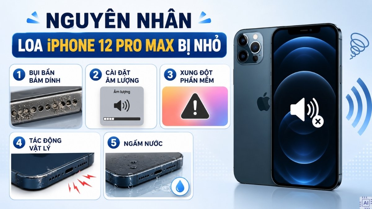 Nguyên nhân loa iPhone 12 Pro Max bị nhỏ