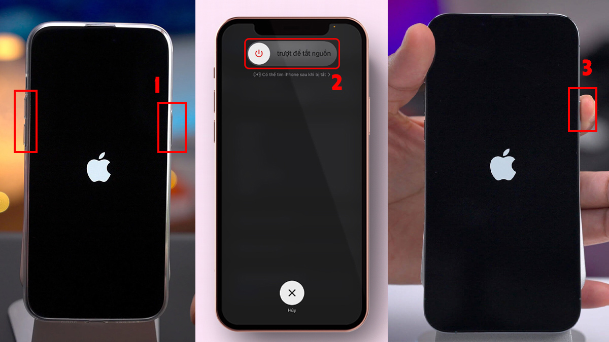 Khởi động lại máy khi loa iPhone 12 Pro Max bị nhỏ