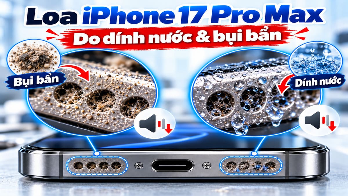 Loa iPhone 17 Pro Max bị nhỏ do dính nước 