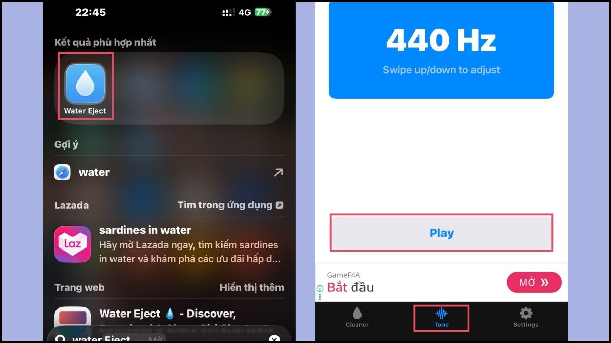 Dùng phím tắt Water Eject đẩy nước để khắc phục loa iPhone 17 Pro Max - bước 2