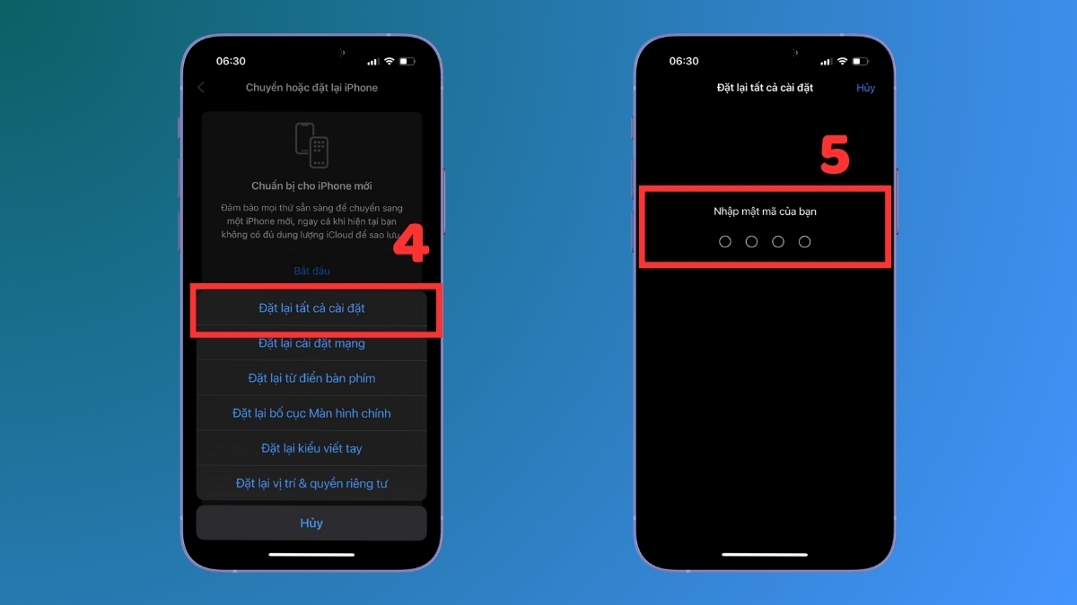 Khôi phục cài đặt gốc khi loa iPhone bị rè - bước 3