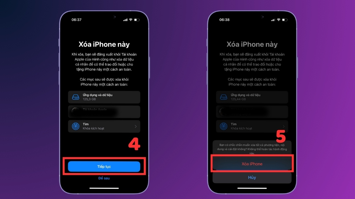 Xóa tất cả nội dung và cài đặt khi loa iPhone bị rè - bước 3