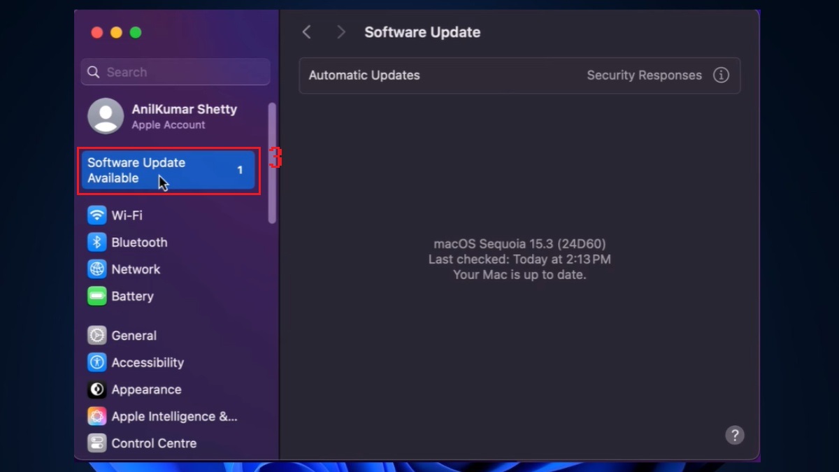 Khắc phục lỗi 4013 khi restore iPhone bằng cách kiểm tra cập nhật trên Mac - bước 2