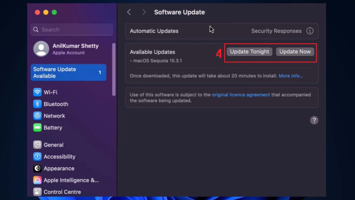 Khắc phục lỗi 4013 khi restore iPhone bằng cách kiểm tra cập nhật trên Mac - bước 3