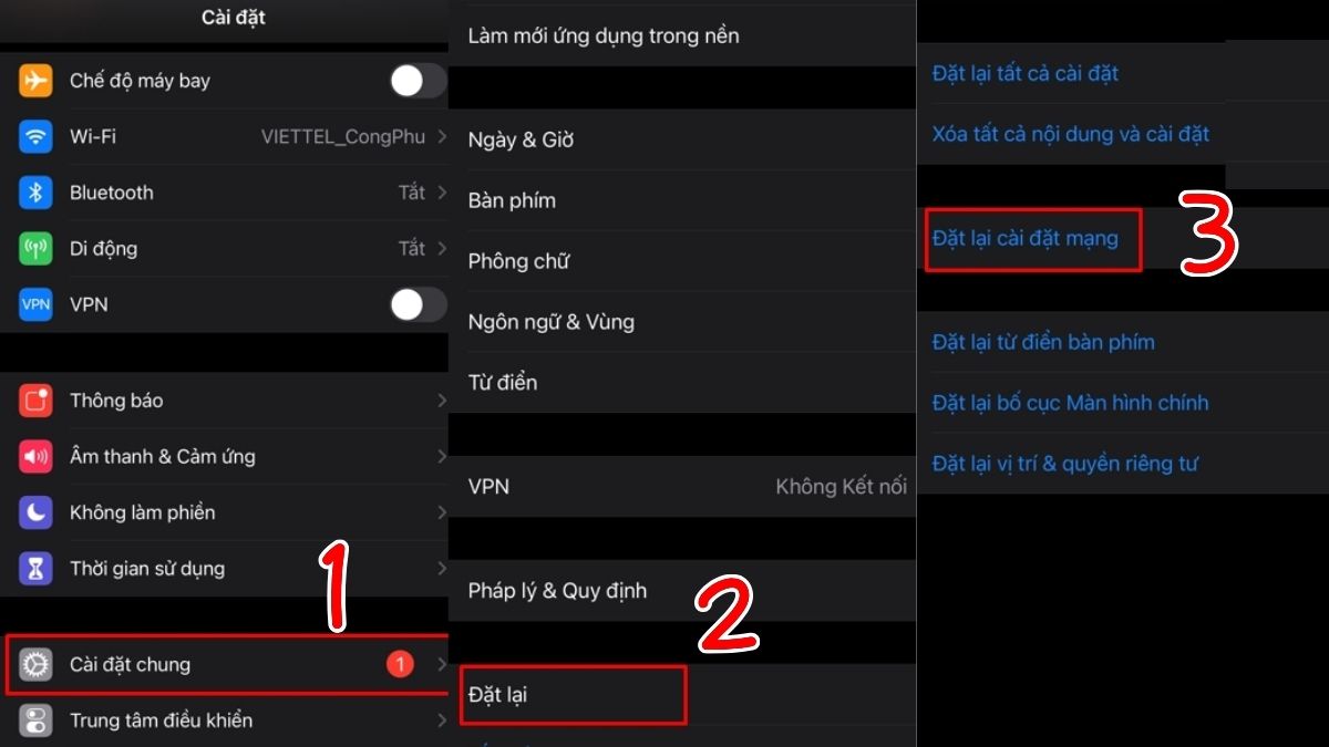 Đặt lại cài đặt mạng khi gặp lỗi AirPods không kết nối được với iPhone 