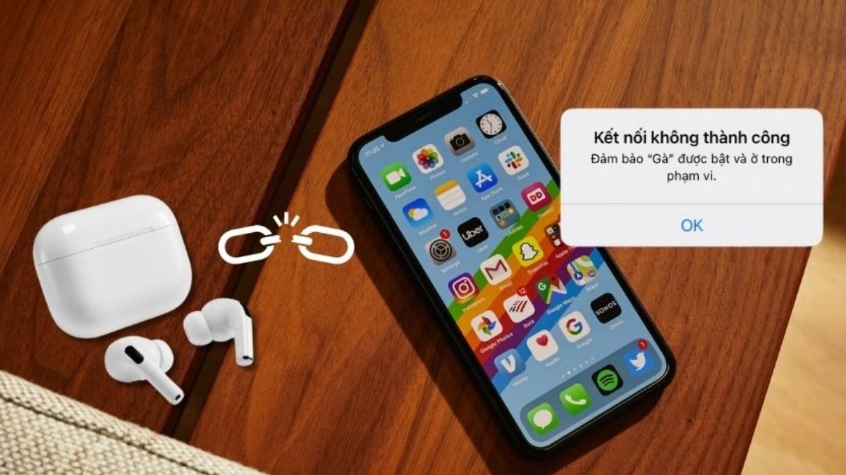 Đặt 2 thiết bị gần nhau khi gặp lỗi AirPods không thể kết nối được với iPhone