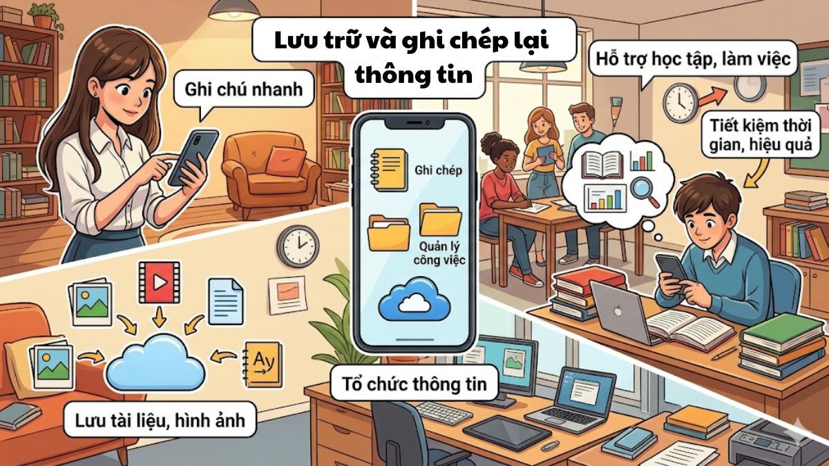 Lưu trữ, ghi chép thông tin là lợi ích của điện thoại thông minh