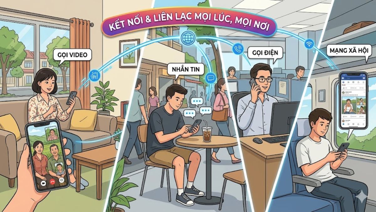 Kết nối và liên lạc mọi lúc, mọi nơi là lợi ích của điện thoại thông minh