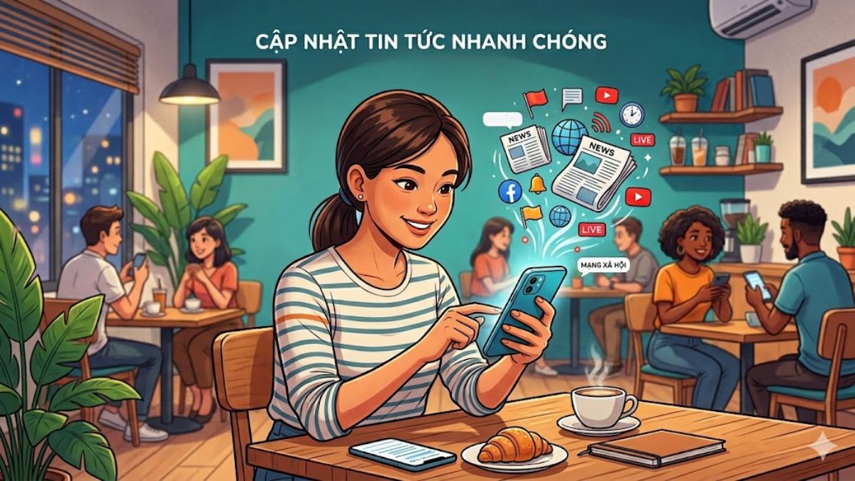 Cập nhật thông tin nhanh chóng là lợi ích của điện thoại thông minh