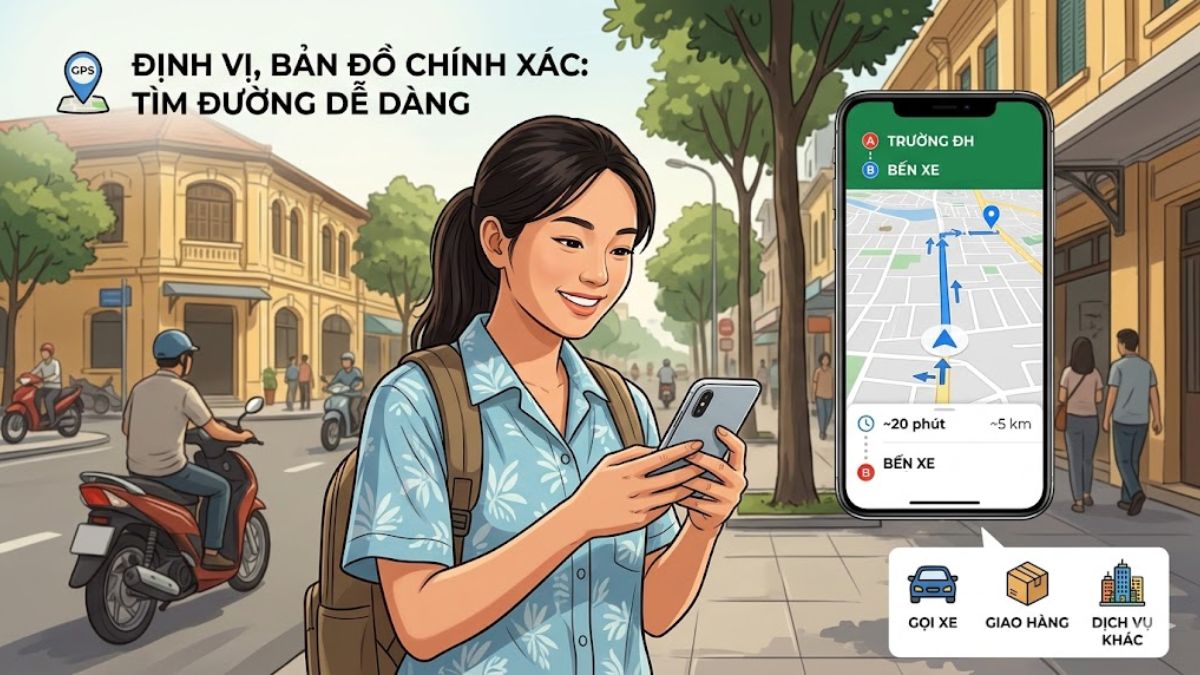 Định vị, bản đồ chính xác là lợi ích của điện thoại thông minh