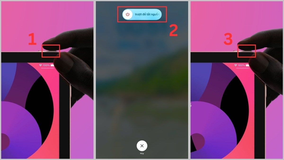 Xử lý lỗi iPad bị treo táo bằng cách khởi động lại iPad có nút home