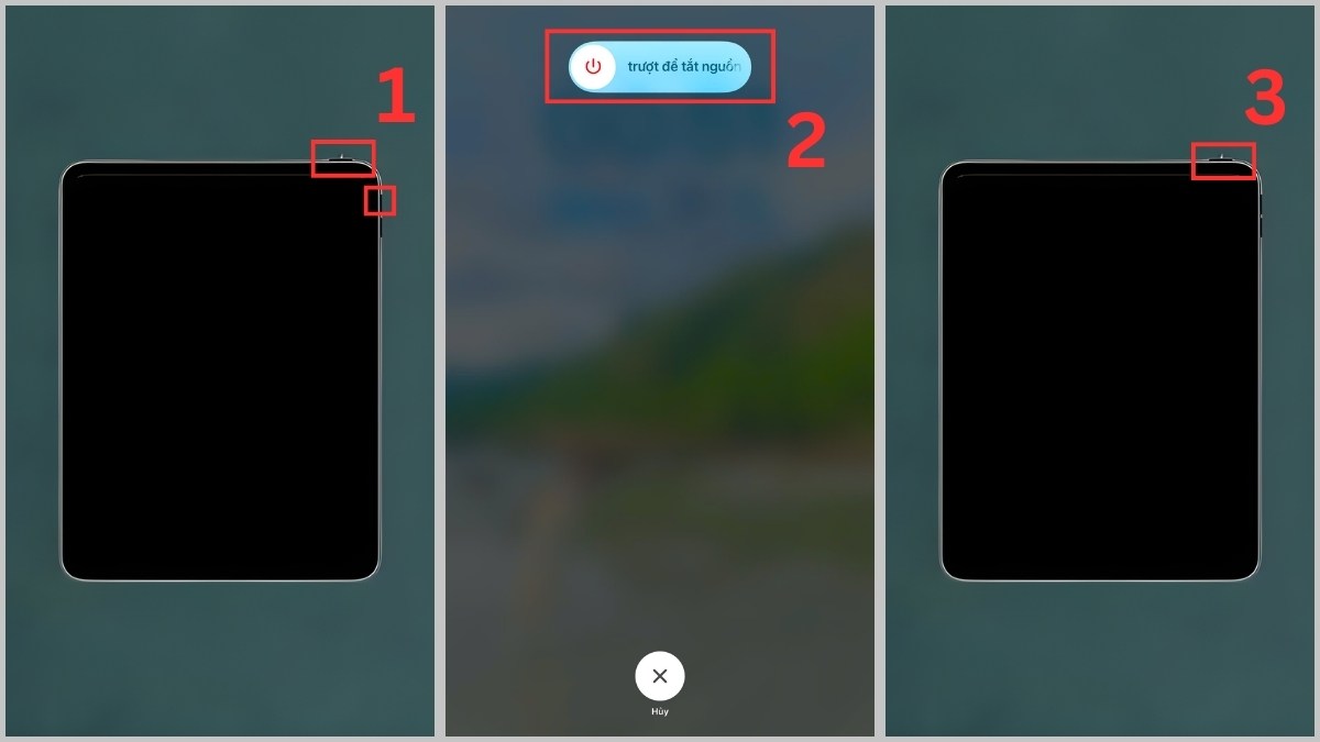 Xử lý lỗi iPad bị treo táo bằng cách khởi động lại iPad không có nút home