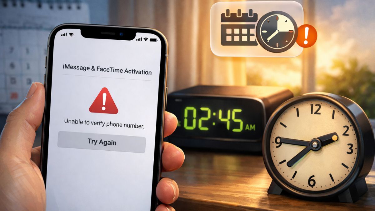 Lỗi không thể xác minh số điện thoại trên iPhone do cài đặt thời gian không chính xác