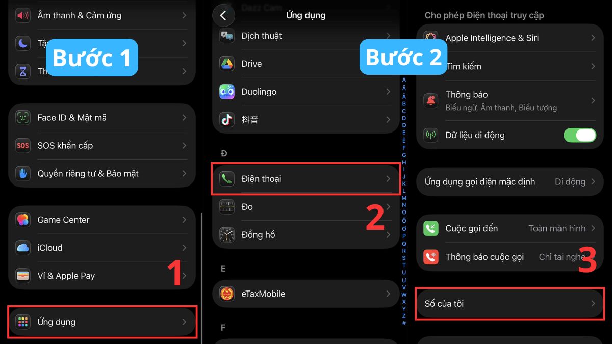 Kiểm tra và xác minh lại số điện thoại để khắc phục lỗi không thể xác minh số điện thoại trên iPhone - bước 1,2