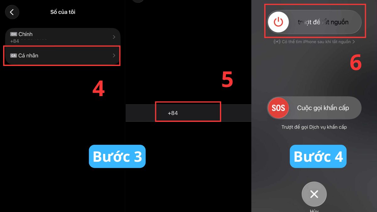 Kiểm tra và xác minh lại số điện thoại để khắc phục lỗi không thể xác minh số điện thoại trên iPhone - bước 3,4,5