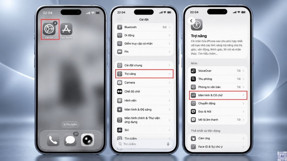 Khắc phục màn hình iPhone bị chuyển xám bằng cách tắt Thang màu xám/bộ lọc - bước 1