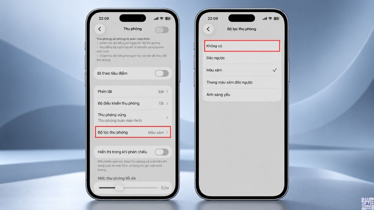 Khắc phục màn hình iPhone bị chuyển xám bằng cách tắt thu phóng Zoom - bước 2,3,4