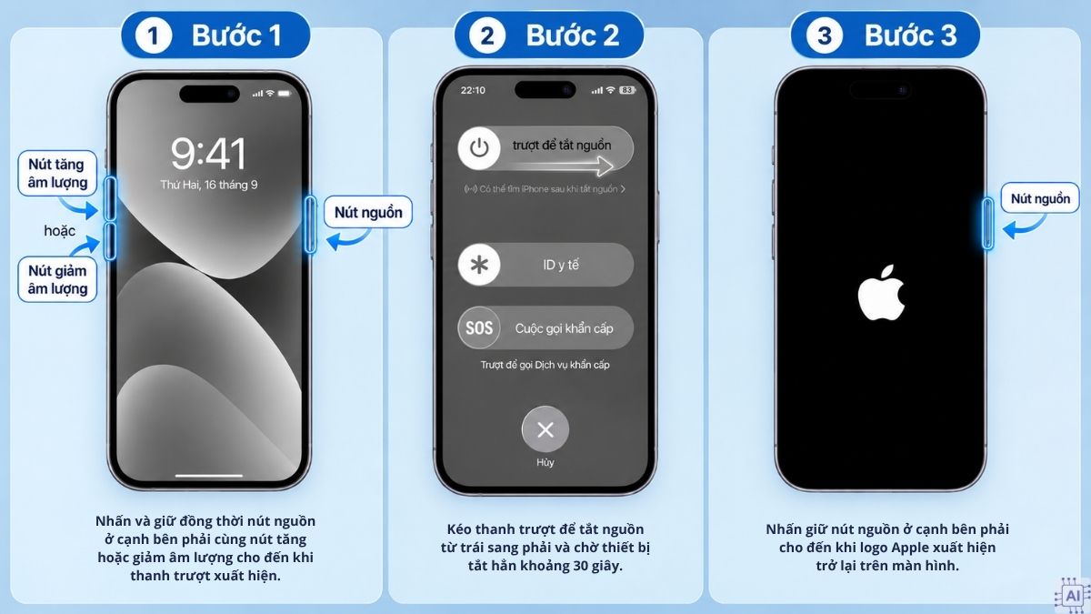 Khắc phục màn hình iPhone bị chuyển xám bằng cách khởi động lại