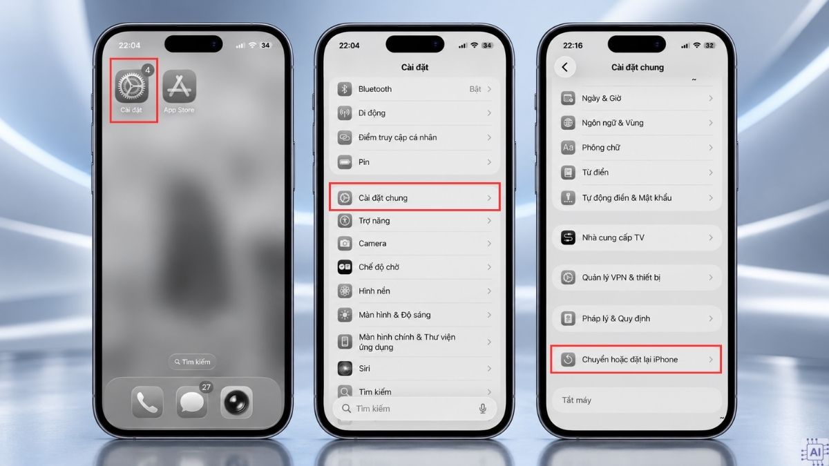 Khắc phục màn hình iPhone bị chuyển xám bằng cách khôi phục cài đặt gốc - bước 1