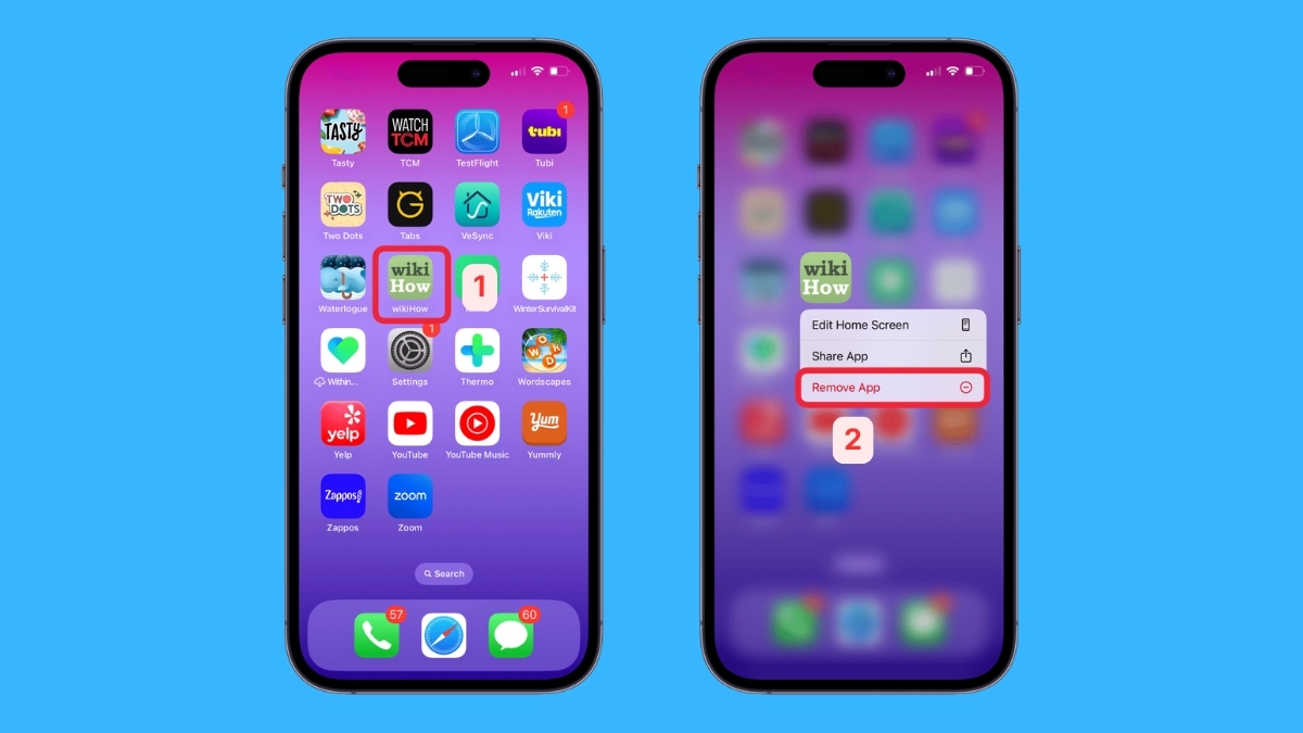 Xóa ứng dụng không dùng để khắc phục màn hình iPhone bị liệt 1 góc - bước 1